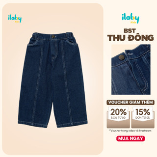  Quần jean dáng suông bé trai ILABY quần jean can diễu thân trước năng động thoải mái dễ phối đồ  3459  