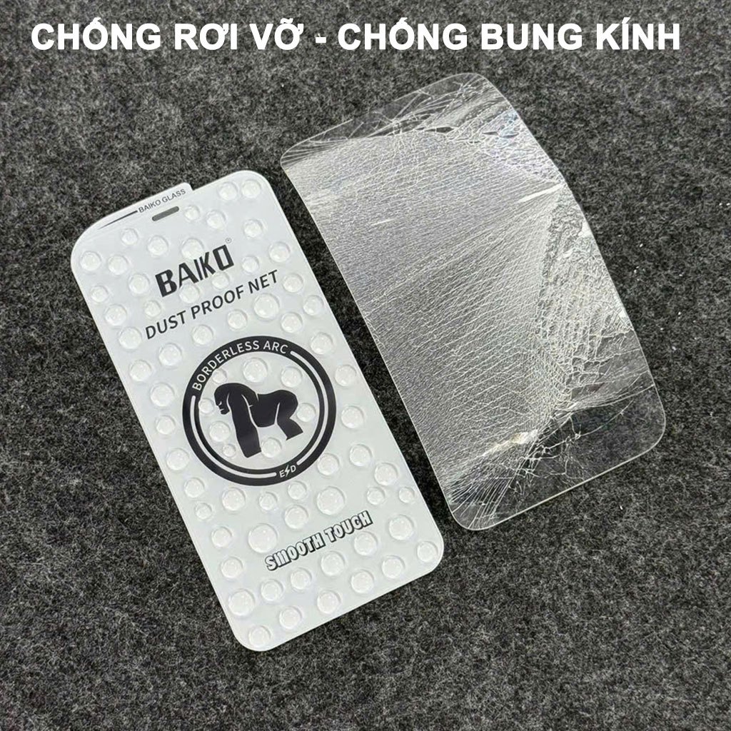 Kính cường lực iPhone Không viền trong suốt Full màn hình 15 Pro max 16 Pro max 17 Pro max 14 13 11 Xsmax [BK-Trắng] | BigBuy360 - bigbuy360.vn