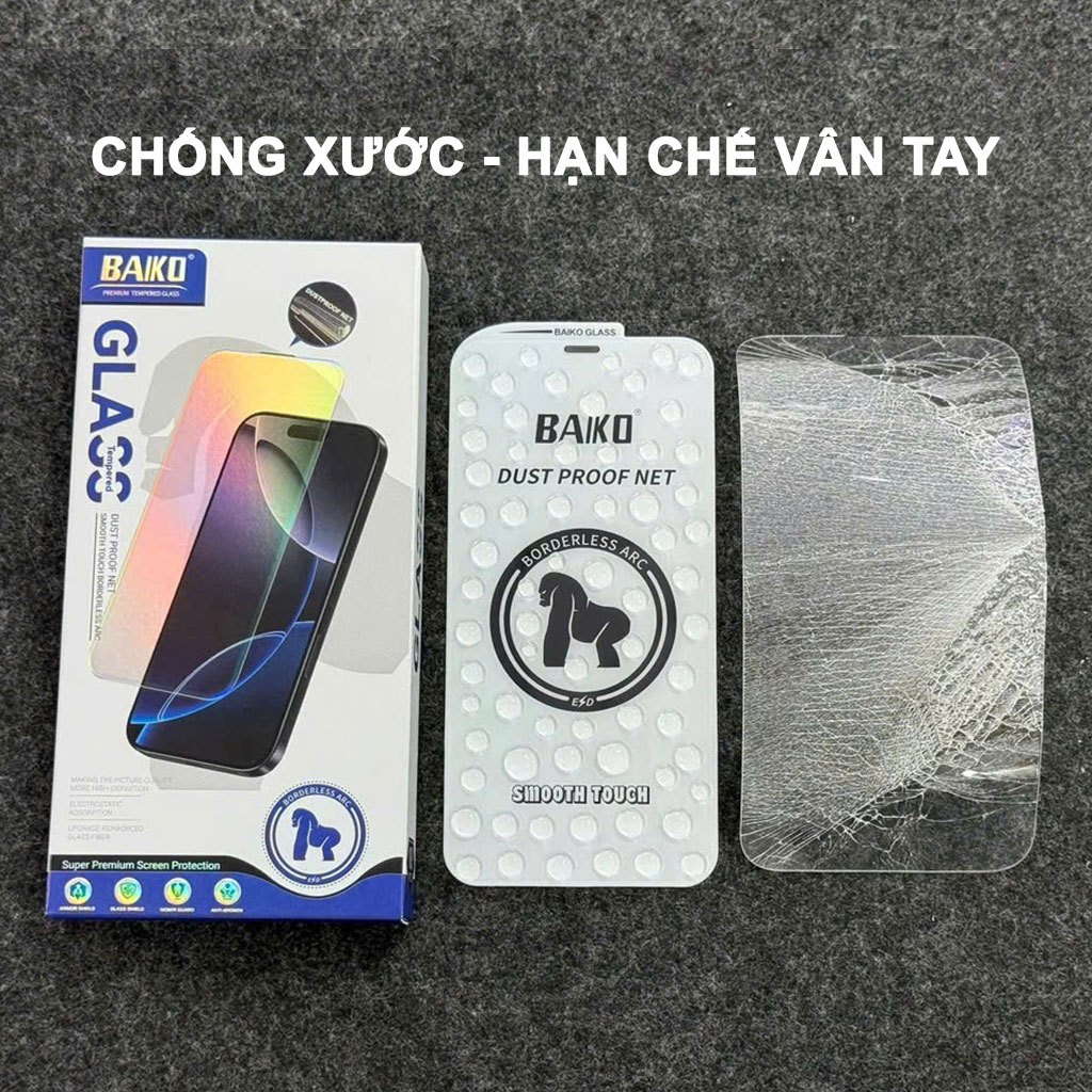 Kính cường lực iPhone Không viền trong suốt Full màn hình 15 Pro max 16 Pro max 17 Pro max 14 13 11 Xsmax [BK-Trắng] | BigBuy360 - bigbuy360.vn