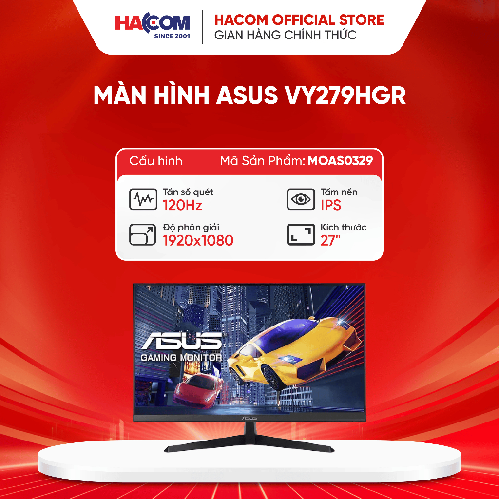 Màn hình ASUS VY279HGR (27 inch/FHD/IPS/120Hz/1ms) HACOM PC