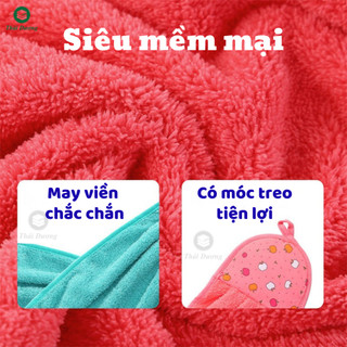 Combo 5 khăn treo bếp: lau tay, lau bếp, lau chén..(mua 10 tặng 1): có móc treo, mềm mại, thấm hút, không ra màu