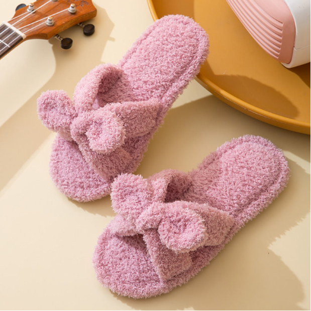 Dép lông mang trong nhà thu đông 2025 kiều Hàn Quốc