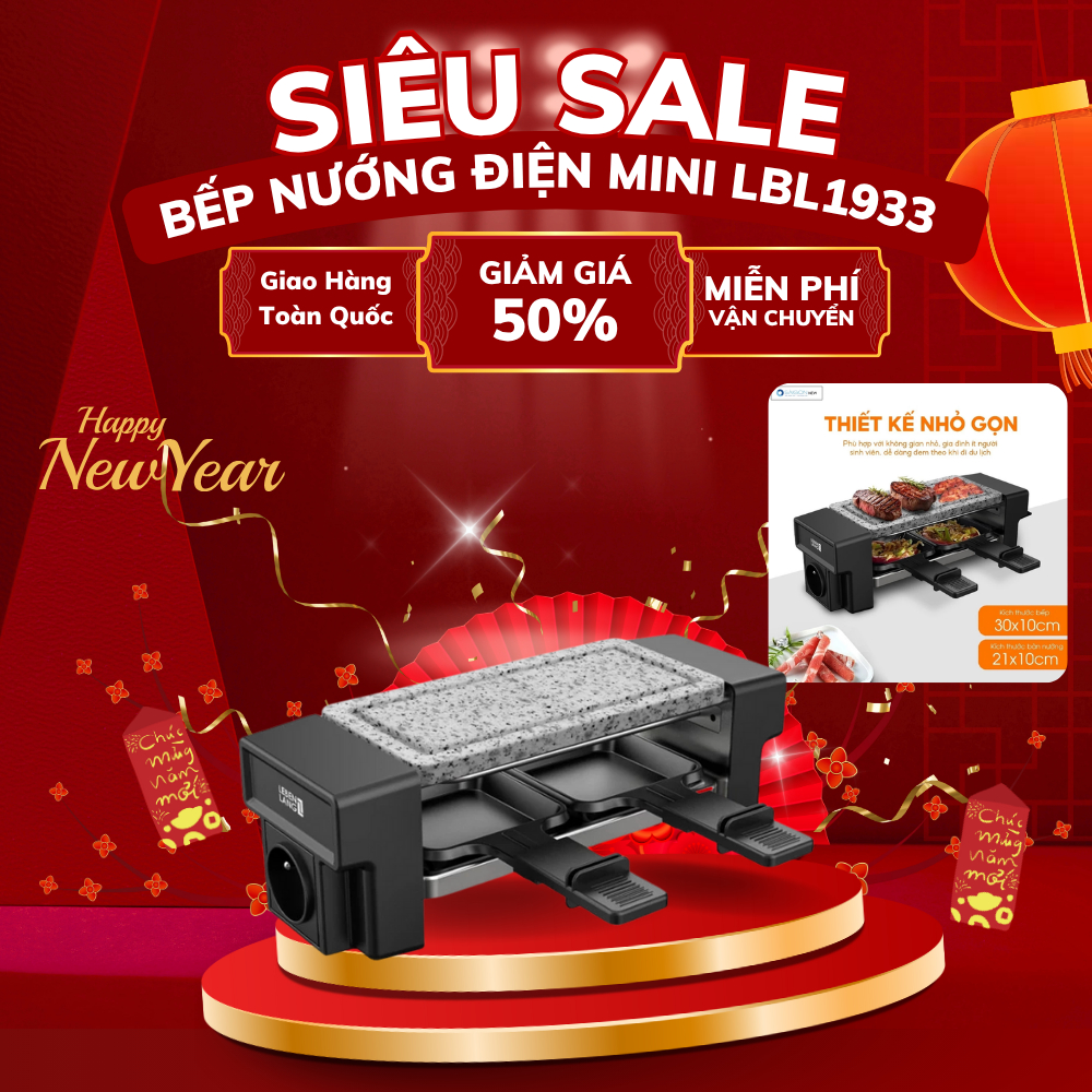 Bếp Nướng Điện Không Khói Mặt Đá Lebenlang LBL1933 Công Suất 450W Bề Mặt Chống Dính Tản Nhiệt Đều