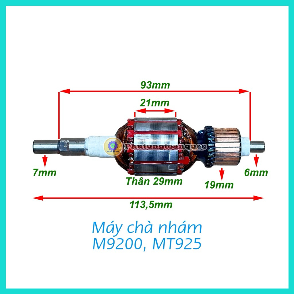 Rotor Máy Chà Nhám, Đánh Nhám Makita M9200, Maktec MT925, Ruột Máy Chà Nhám Maktec MT925