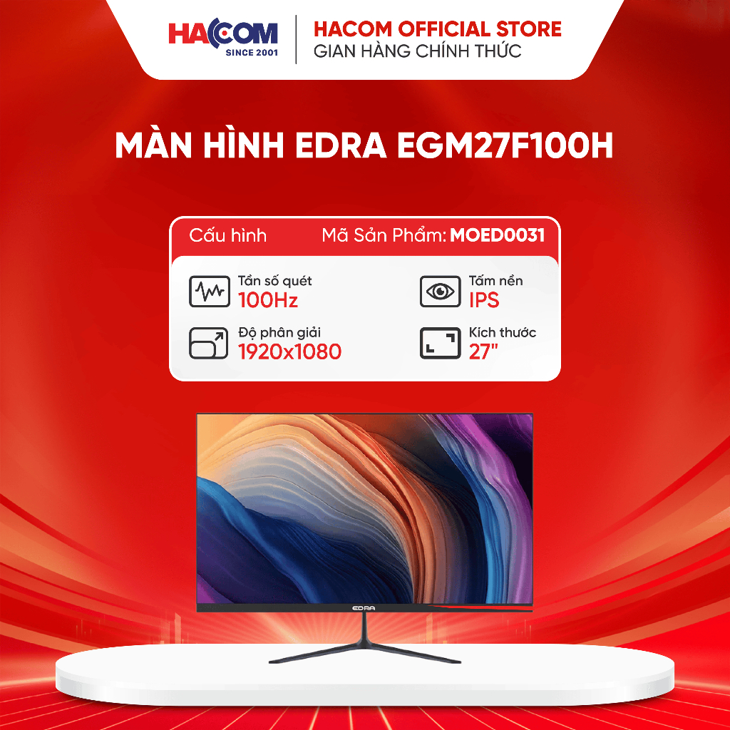 Màn hình Edra EGM27F100H (27 inch/FHD/IPS/100Hz/1ms) -  bảo hành 24 tháng