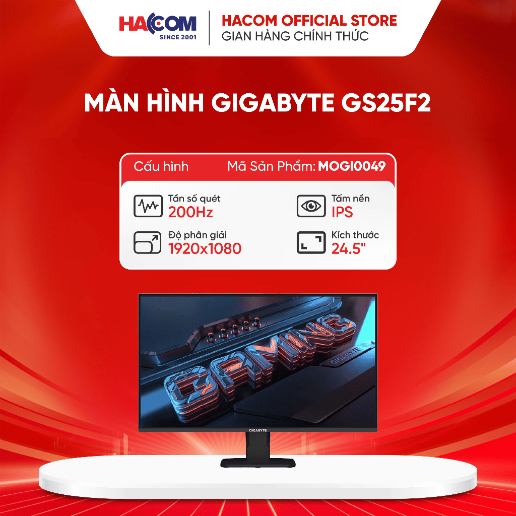 Màn hình Gigabyte GS25F2 (24.5 inch/FHD/IPS/200hz/1ms)