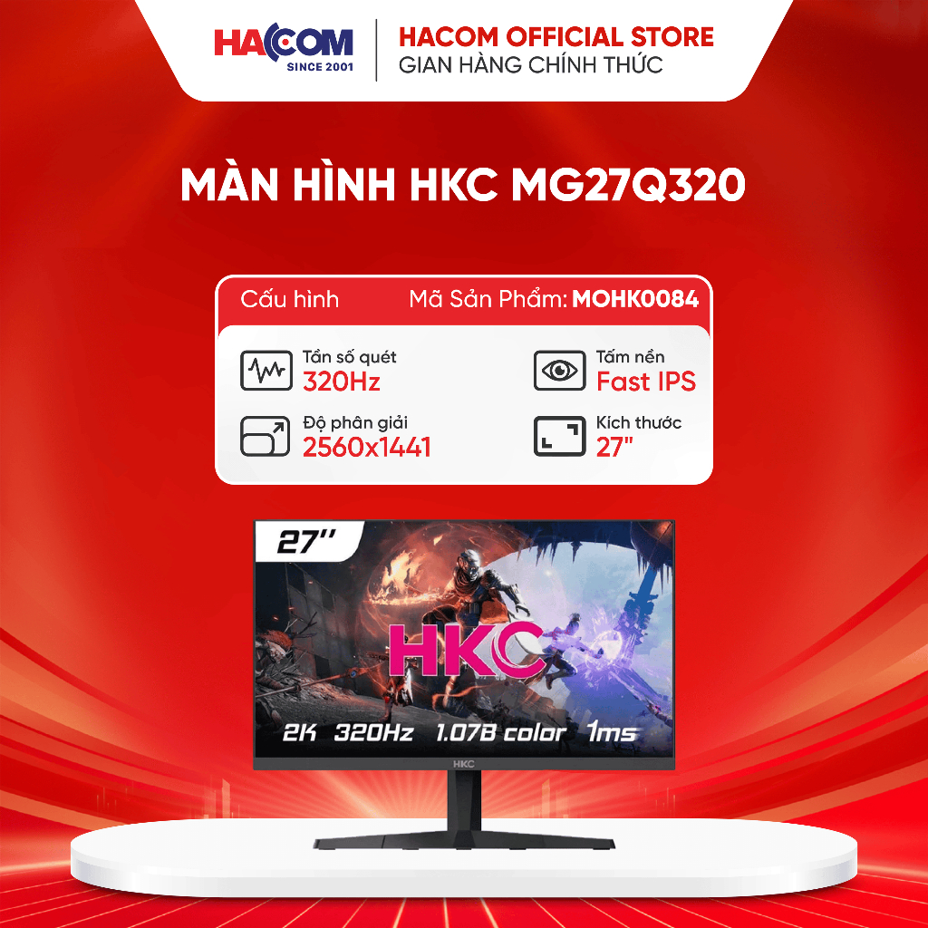 Màn hình HKC MG27Q320 (27 inch/QHD/Fast IPS/320Hz/1ms)