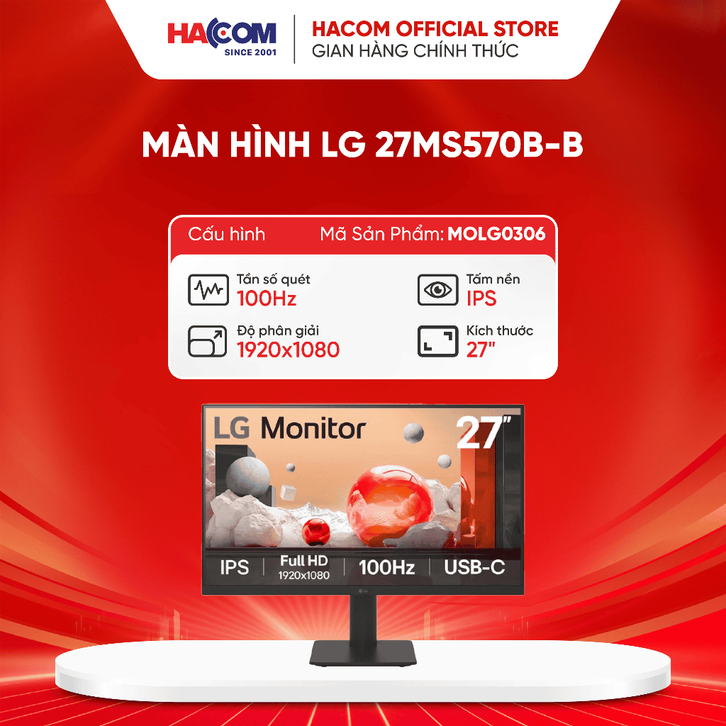 Màn hình LG 27MS570B-B (27 inch/FHD/IPS/100Hz/5ms/USB-C 65W)