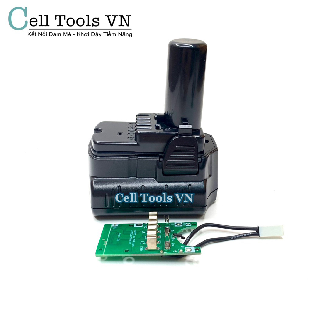 Vỏ mạch Hitachi 10.8V - 12V 3S2P nhận sạc zin (6cell - 18650)