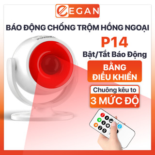  Báo động chống trộm hồng ngoại PINGRON P14 âm lượng chuông báo to có đi kèm điều khiển từ xa 