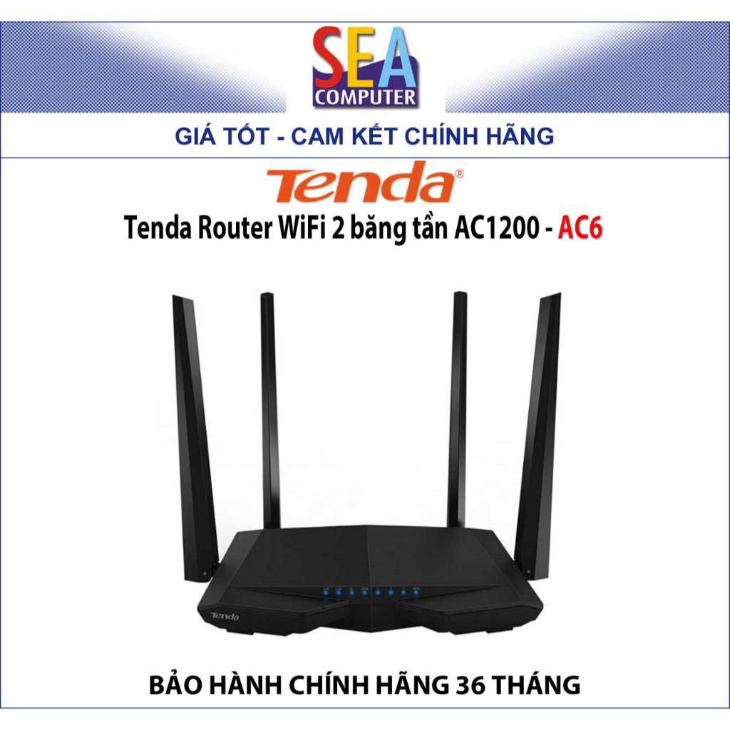 Tenda Router Wifi 2 băng tần AC1200 - AC6