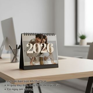 Lịch để bàn Size A5 in theo yêu cầu chỉ từ 1 quyển - Mẫu 3 - Thích hợp làm quà tặng, trang trí