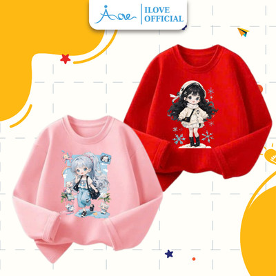 [MỚI] Áo Thun DÀI TAY Cho Bé Gái AORE, Áo phông dài tay cổ tròn em bé Đáng Yêu CUTE Thu Đông Cotton bé đi học, đi chơi