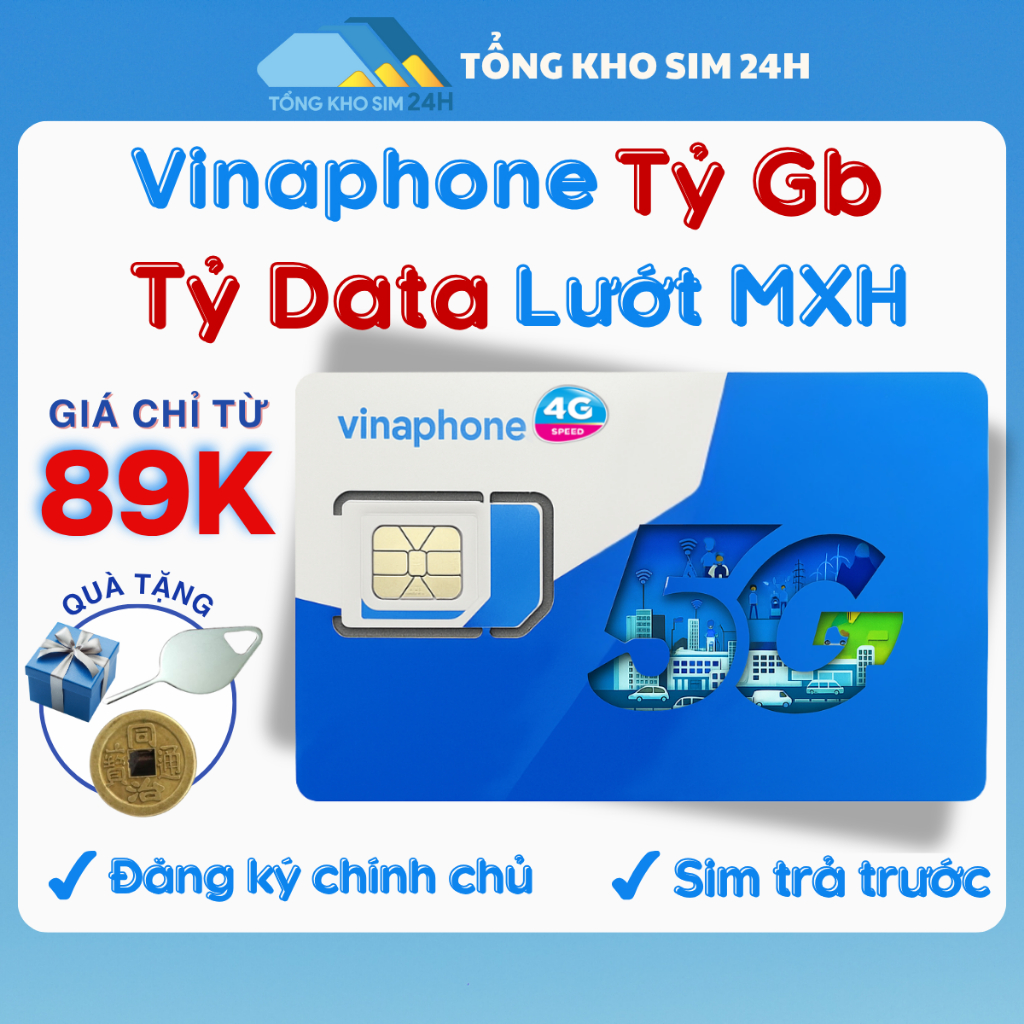 Sim Data Tỷ Gb Vinaphone Dùng MXH Không Giới Hạn sim nghe gọi được đăng ký chính chủ