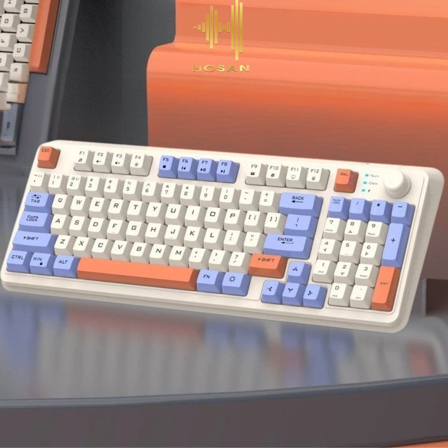 Bàn Phím Giả Cơ HOSAN Xunfox K94 Kết Nối 3 Chế Độ Linh Hoạt Cùng 19 Phím Antighost Tiện Dụng