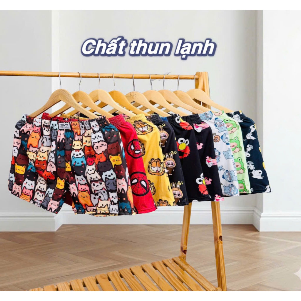 Hình thú/ Cartoon 🐱🐼🐶 Quần đùi nam chất thun lạnh mềm mát từ 40-90kg