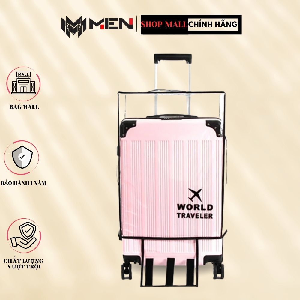 [Giao nhanh] Trùm bọc vali nhựa 20-24-28-30 inch trong suốt có dây kéo M.E.N (Freeship)