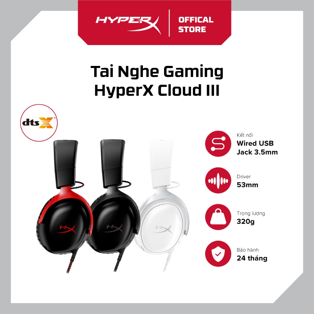 Tai Nghe Gaming HyperX Cloud III - Bảo hành 24 tháng