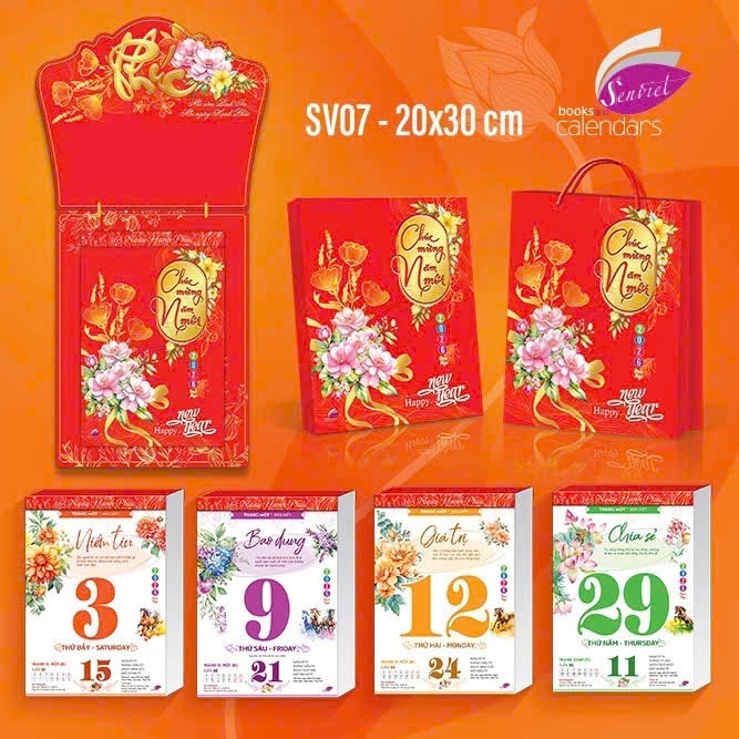 Lịch Bloc, Lịch 2026, 365 NGÀY HẠNH PHÚC, SV07 Lịch SEN VIỆT, Kích thước: 20x30 cm