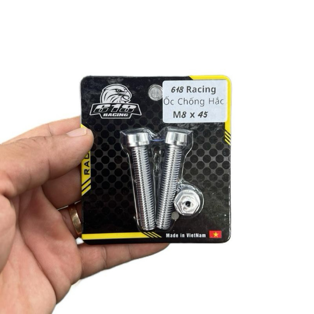 Óc chống hack ( hắc ) heo dầu 618 inox 304 M8*20 ,M8*25 ,M8*30 ,M10*23 ,M10*30 ,M10*40 ( óc dập cnc 