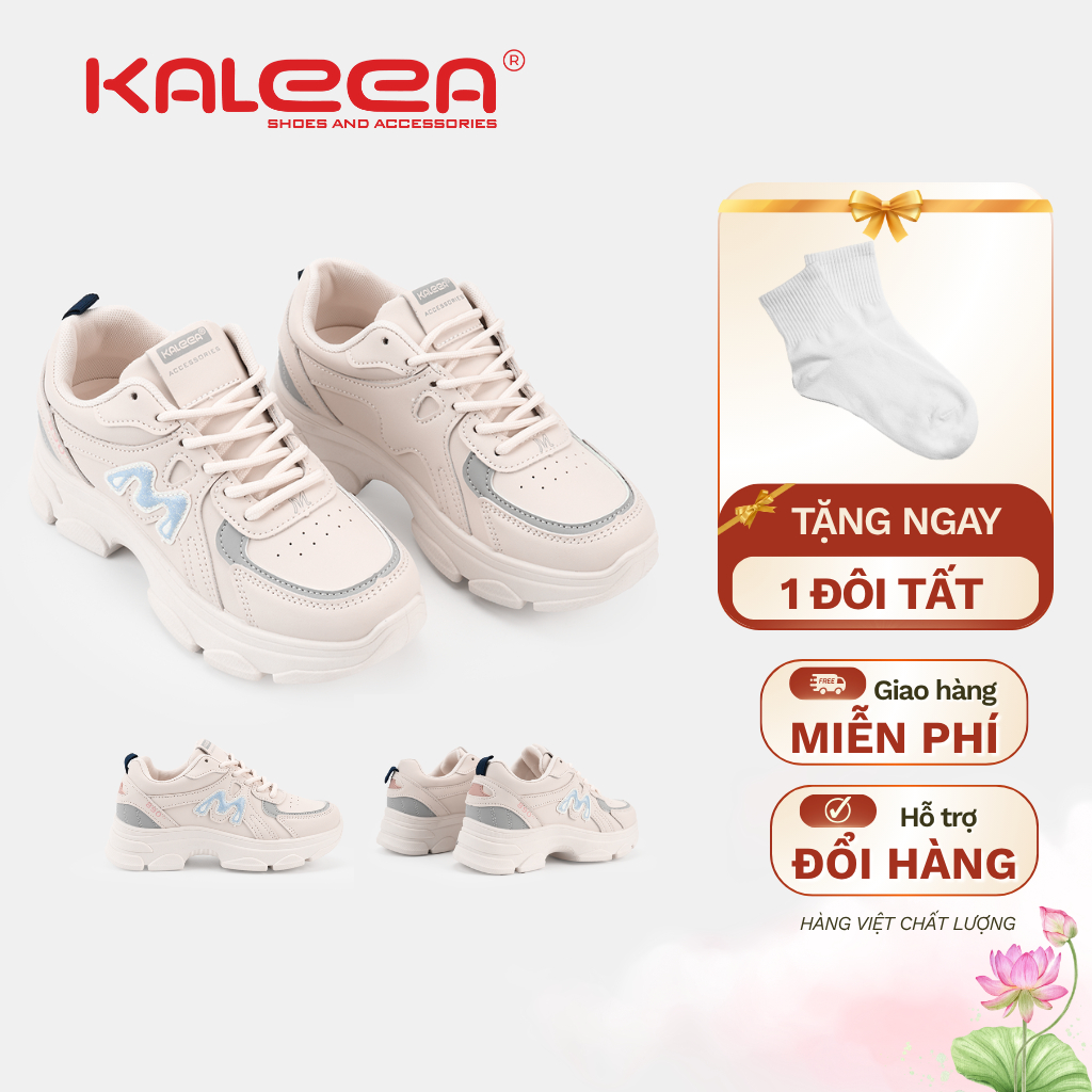 Kaleea - Giày Thể Thao, Giày Sneaker Nữ Độn Đế Thoáng Khí Thoải Mái Cao 5cm - T154