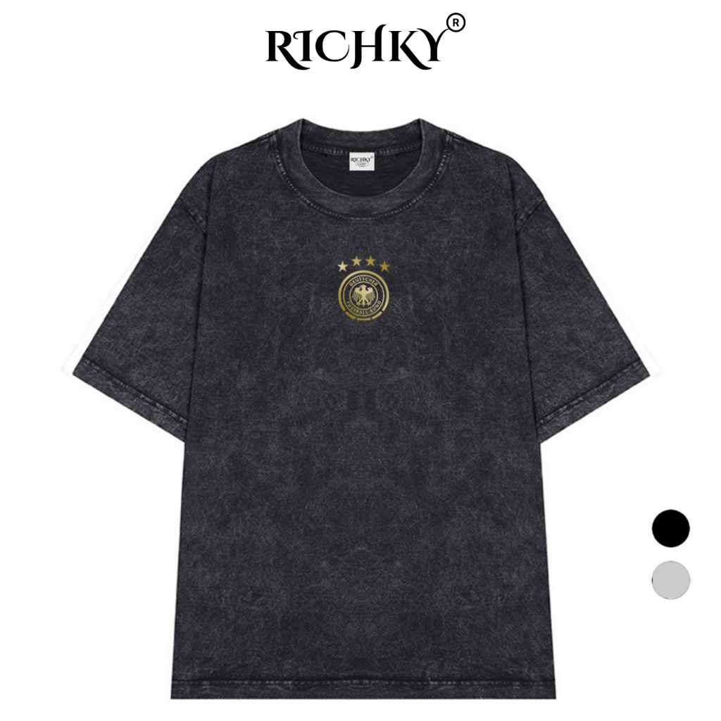 Áo Thun Wash Richky Premium Tee Logo Mid Câu Lạc Bộ Bóng Đá Borussia Dortmund Bundesliga