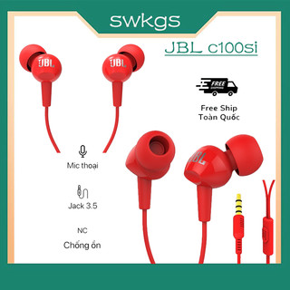  JBL C100SI 3.5mm Có Dây Bass Stereo Tai Nghe Cho Android IOS Điện Thoại Di Động Tai Nghe Nhét Tai Có 