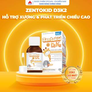ZENTOKID D3K2 - Hỗ Trợ Tăng Cường Hấp Thu Calci, Giúp Xương, Răng Chắc Khoẻ [ Siro nhỏ giọt ]