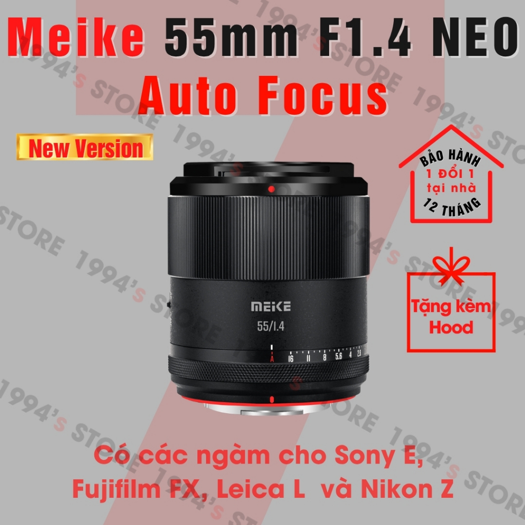 Ống kính Meike 55mm F1.4 NEO có lấy nét tự động cho Fujifilm FX, Sony, Leica L và Nikon Z - Lens châ