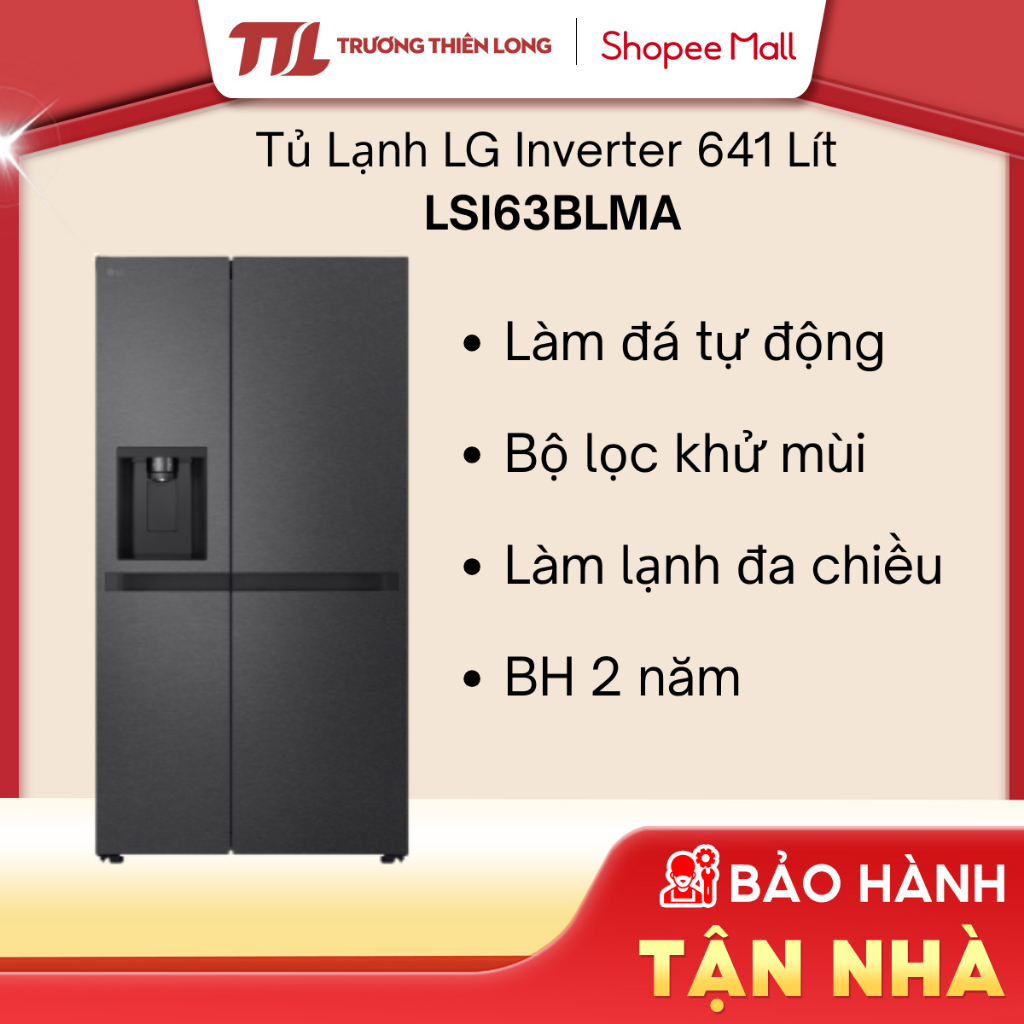 [VC 10%] LSI63BLMA / GR-B256JDS - Tủ Lạnh LG Inverter 641 Lít Side By Side LSI63BLMA [FREESHIP HCM]