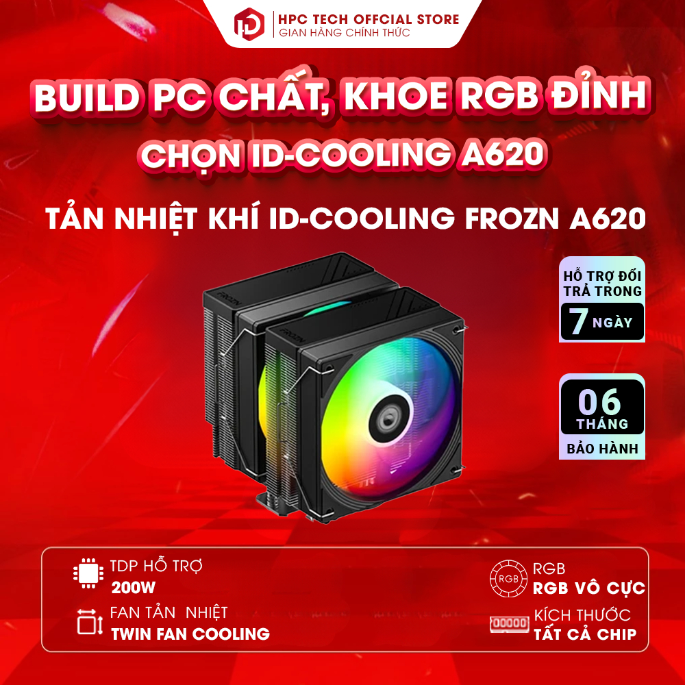 Tản Khí CPU ID COOLING FROZN A620 PRO SE ARGB (2 fan ARGB 6 ống đồng) - Chính Hãng