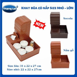 Ống Đựng Đũa Muỗng Có Nắp Size Nhỏ - Lớn – Kèm Khay Gia Vị & Hộp Giấy – Nhựa Thắng Lợi Bền Đẹp