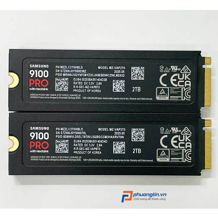 Ổ cứng SSD SamSung 9100 Pro Heatsink 2TB PCle Gen 5.0 x4 NVMe M.2 MZ-VAP2T0 Hàng tháo máy bảo hành 1