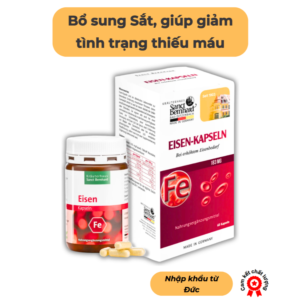 Eisen Kapseln - Bổ sung Sắt, giúp giảm tình trạng thiếu máu