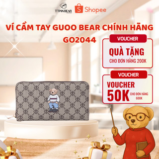 Ví cầm tay GUOO BEAR chính hãng - GO2044 Vải Thêu Dệt Kim Cao Cấp