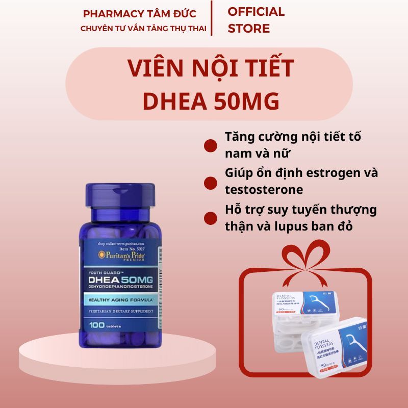 DHEA PURITANS 50mg - hỗ trợ nâng cao chất lượng trứng AMH thấp