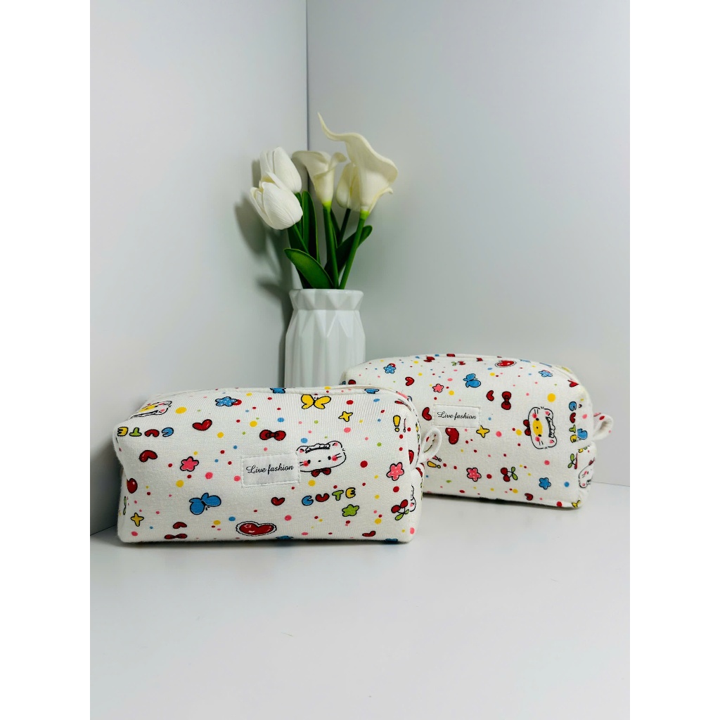 túi đựng makeup đồ Live fashion Pouch makeup hộp bút đồ dùng cá nhân helo kiti
