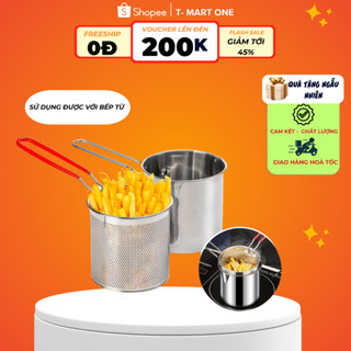 Nồi Chiên Nhúng Ngập Dầu, Khoai Tây Chiên, trần bún, hủ tiếu, luộc, Chất Liệu inox 304 siêu tiện lợi