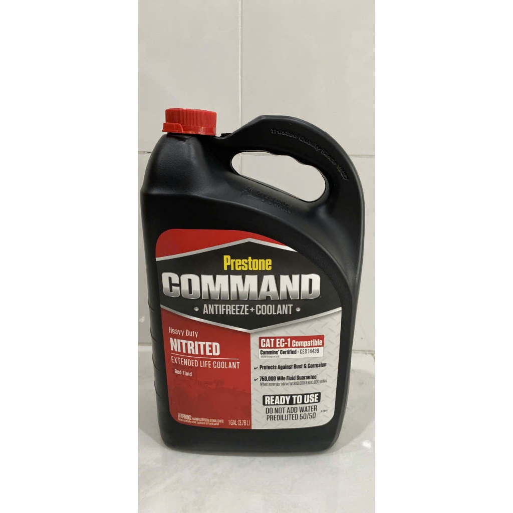 Nước làm mát xe ô tô Prestone Command 3.78 lít Siêu Bền (Màu đỏ) Sản xuất tại Mỹ