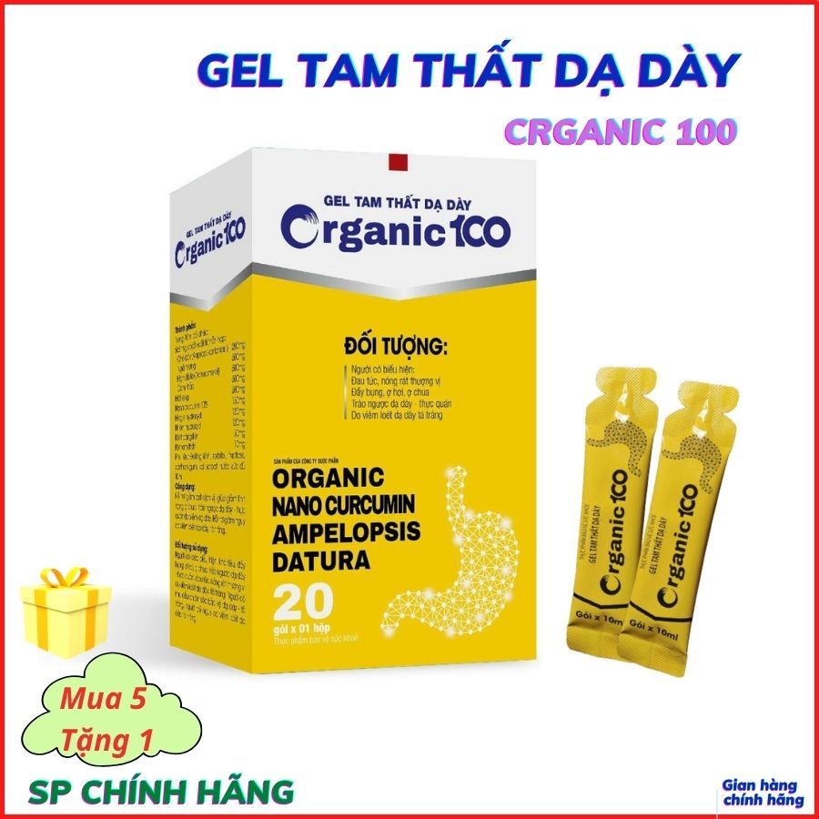 Gel tam thất dạ dày crganic 100 đánh bay vi khuẩn hp, chấm dứt mọi triệu chứng viêm loét.Trào ngược 