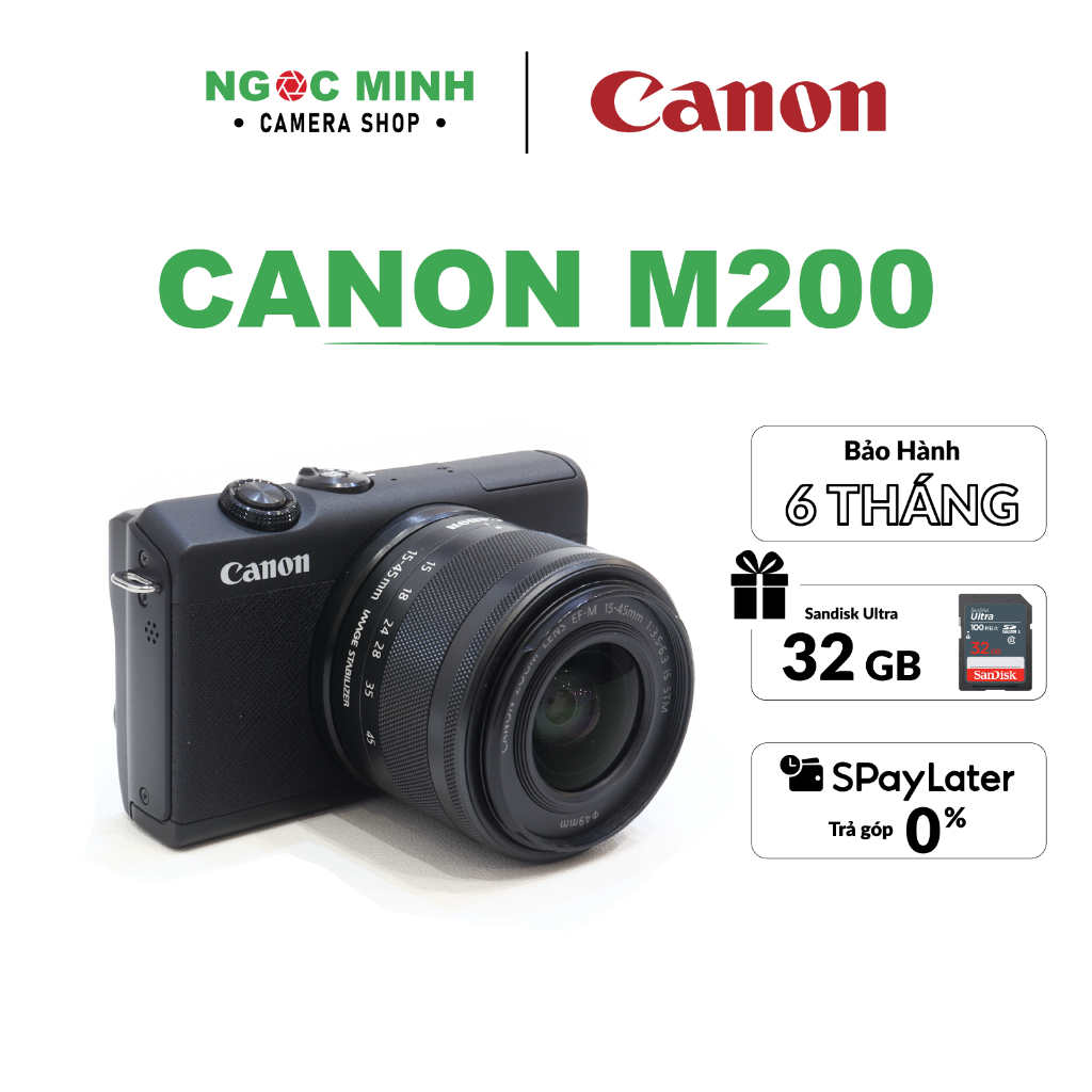 Máy ảnh Canon EOS M200 + Kit 15-45 (đã qua sử dụng)