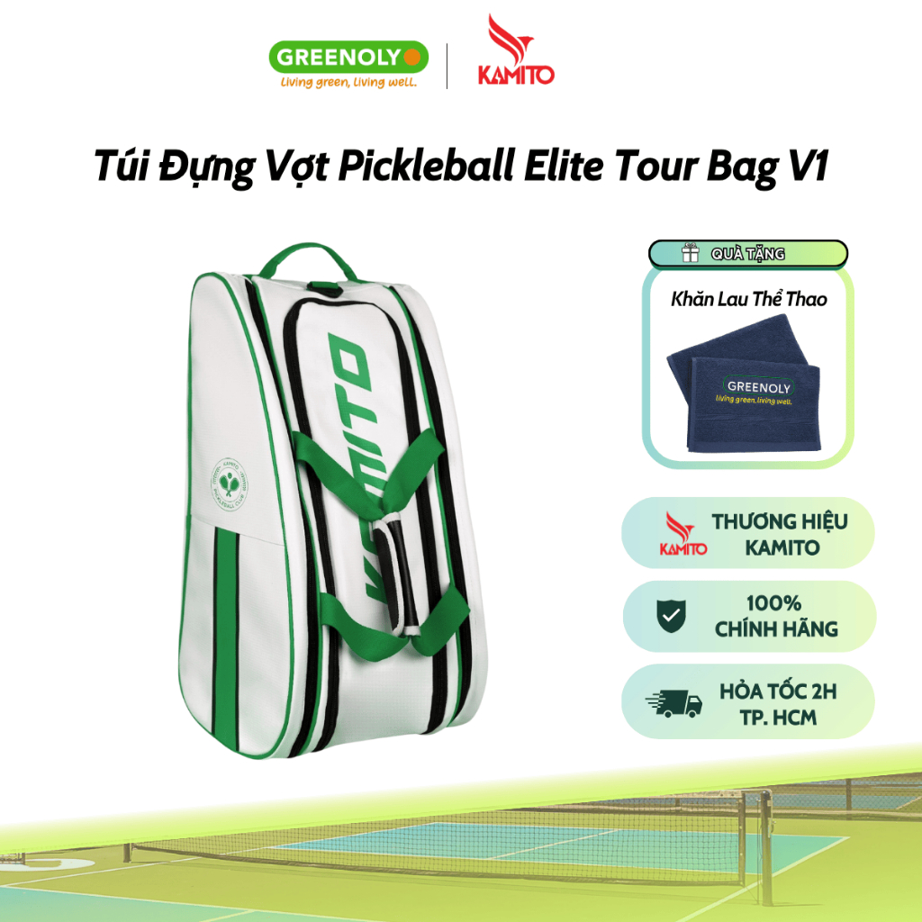 Túi Đựng Vợt Pickleball | Balo Pickleball Kamito Elite Tour Bag V1 - Màu Trắng Xanh