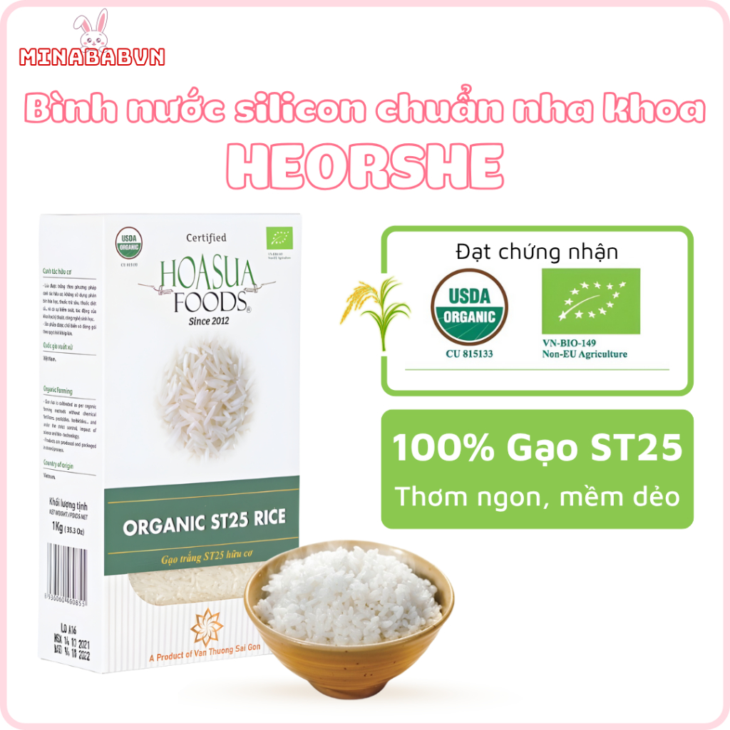 Gạo Trắng Lứt Hữu Cơ Vietssuise Ăn Dặm Cho Bé, Gạo Organic Ăn Dặm Nấu Cơm Cho Bé