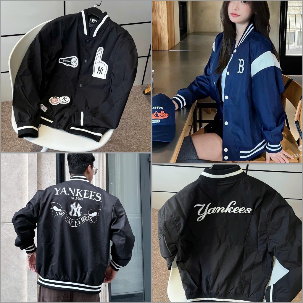 [Authentic💯] ÁO KHOÁC NEW ERA STICKER YANKEES ĐEN *14112336/14112322/14112329 - ÁO KHOÁC NEW ERA NHẬ