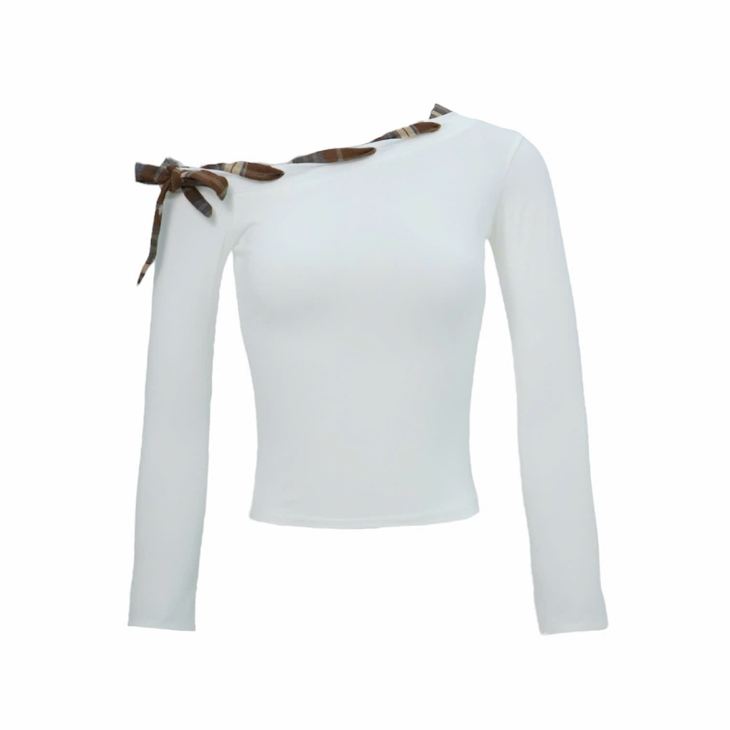 Áo Thun SAIGONESE Thiết Kế Trễ Vai Đan Dây Form Ôm Tay Dài Có Chiết Eo - A09SP | BigBuy360 - bigbuy360.vn