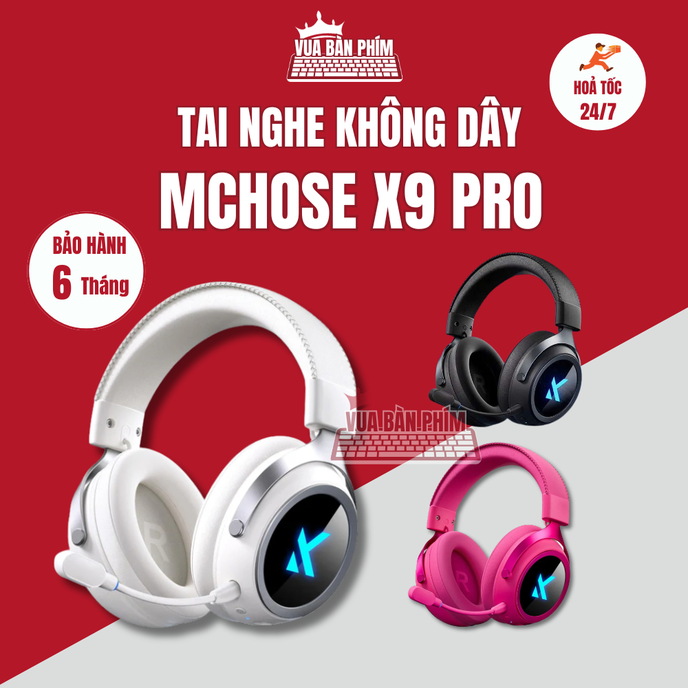 Tai nghe Mchose X9 không dây bluetooth chuyên game fps 3 Chế Độ Kết Nối, Âm Thanh Vòm 7.1, Chống Ồn,