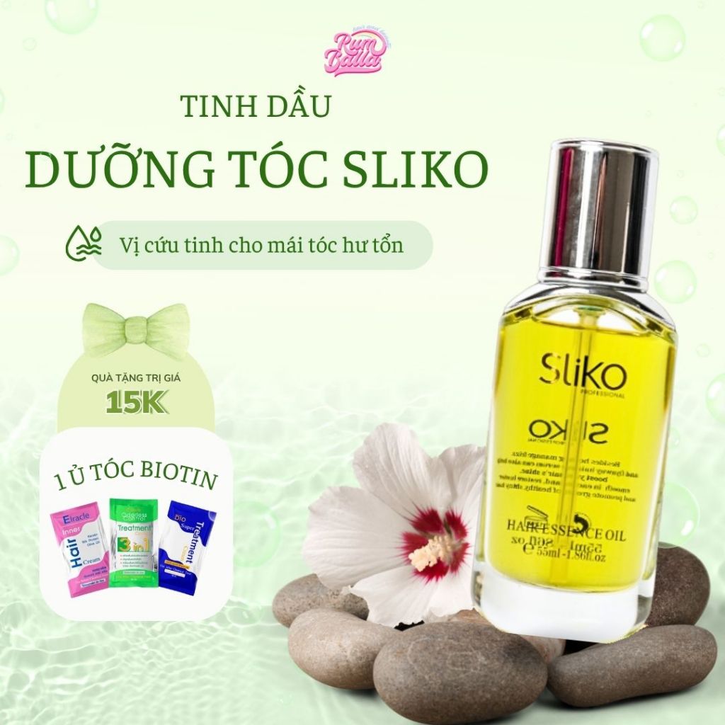 [MUA 1 TẶNG 1] Tinh dầu dưỡng tóc serum dưỡng tóc SLIKO ESSENCE OIL 55ml lụa, dưỡng nang tóc, kích m