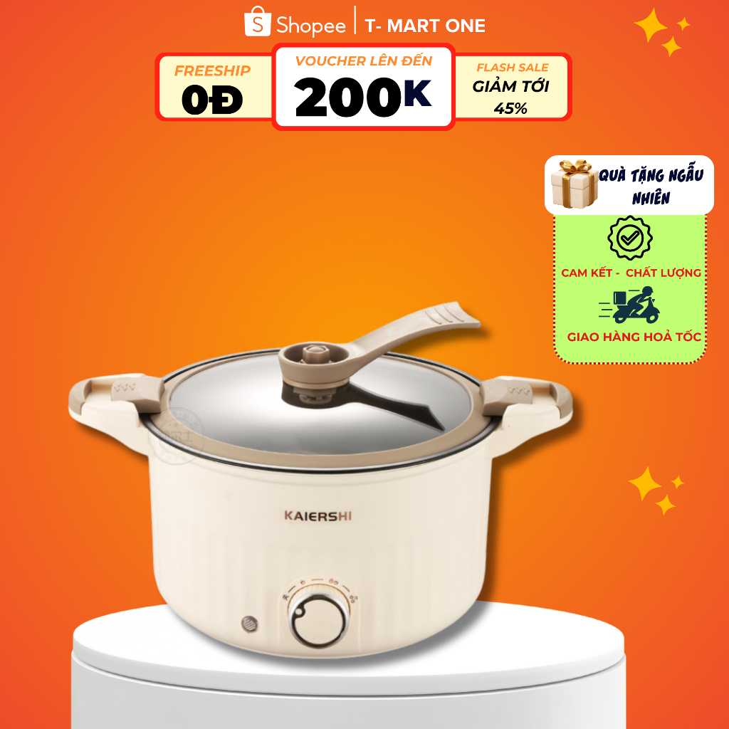 Nồi Áp Suất Đa Năng Kaisier Dung Tích 5L, Size 24cm Công Suất 800W4 Chế Độ Nấu, Hầm, Nấu Cơm