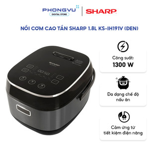  Nồi cơm cao tần SHARP 1.8L KS-IH191V  Đen  - 1300W Lòng nồi 7 lớp Hẹn giờ Phù hợp 4-6 người - Bảo hành 12 tháng 