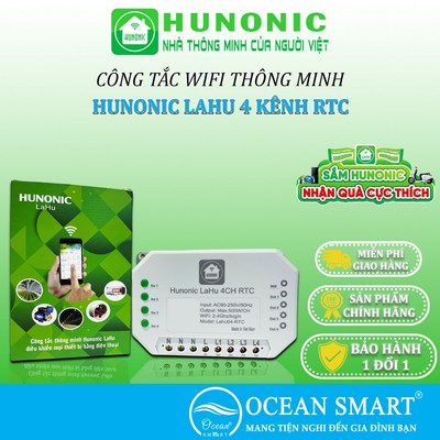 Công Tắc Thông Minh Wifi Hunonic, Công Tắc Hẹn Giờ Không Cần Internet Lahu RTC - LAHU04 RTC